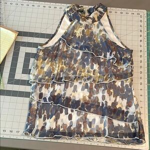 Multicolor Small Sleeveless Ruffle Top